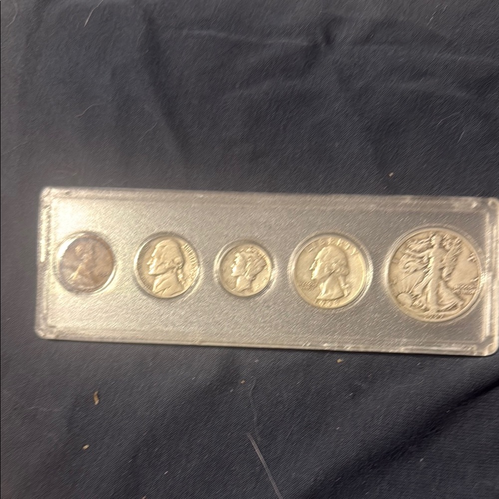 Silver Coin Collection in Display Case 1939